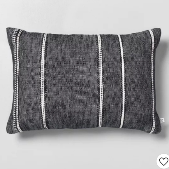 14" x 20" Stripe Pattern Throw Pillow Railroad Gra